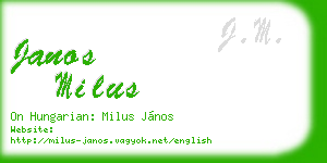 janos milus business card