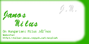 janos milus business card